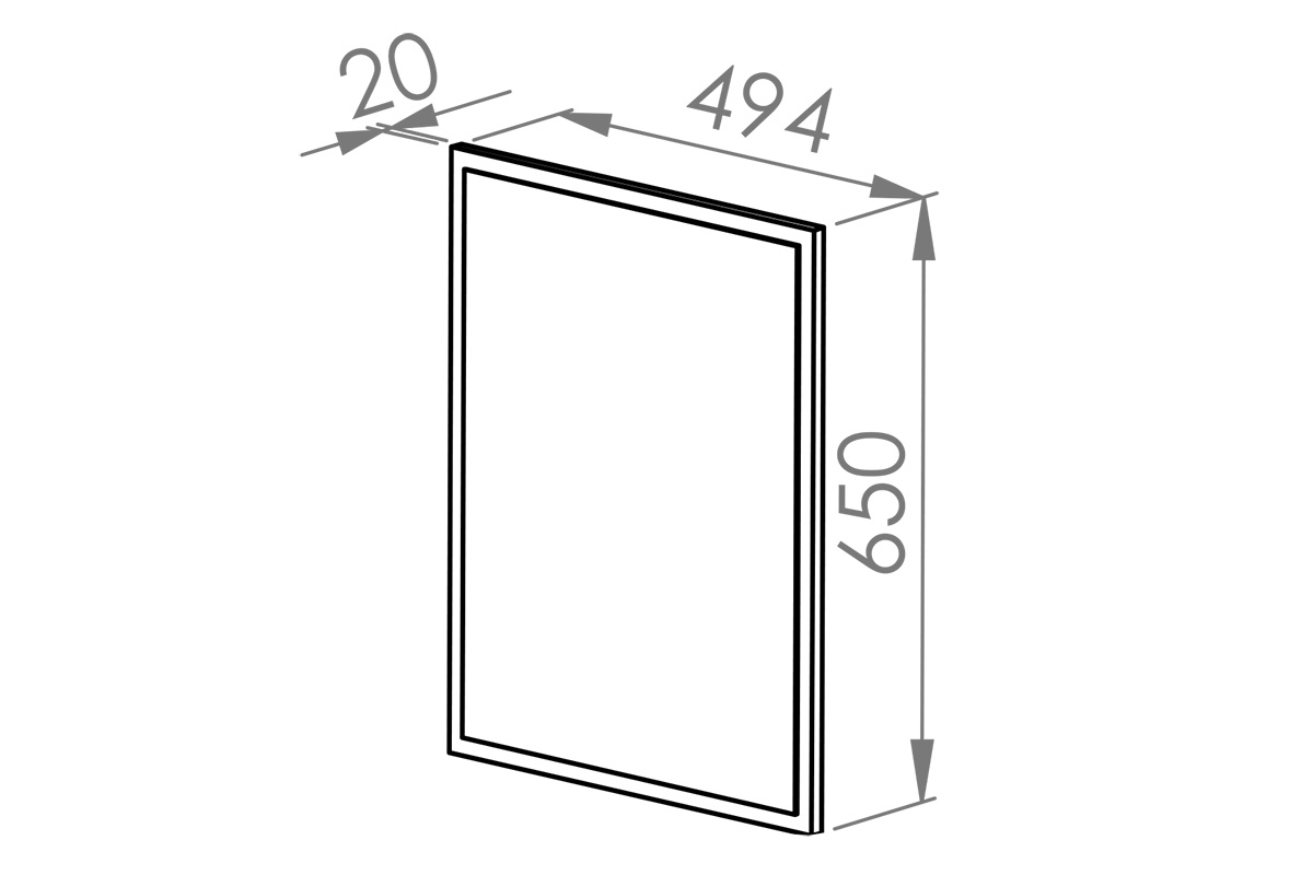 Závěsné zrcadlo Migoz 50 cm pro předsíň - dub sonoma světlý Závěsné zrcadlo pro předsíně Caro 26 - Světlá sonoma- Rozměry