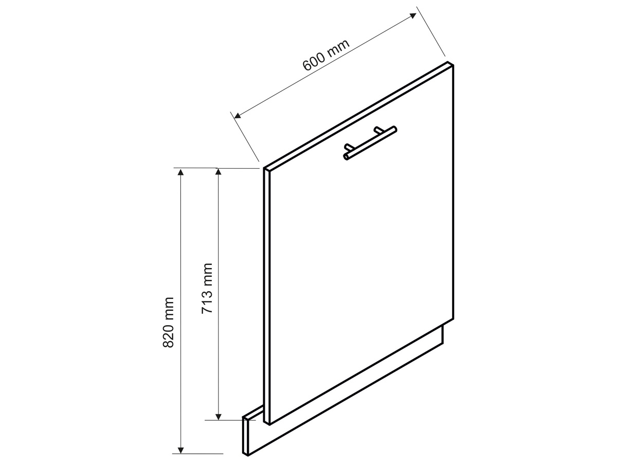 Přední panel na myčku Clara FZ60 PZ - plný Clara FZ 60 PZ - přední část do myčku 60 se zakrytým panelem