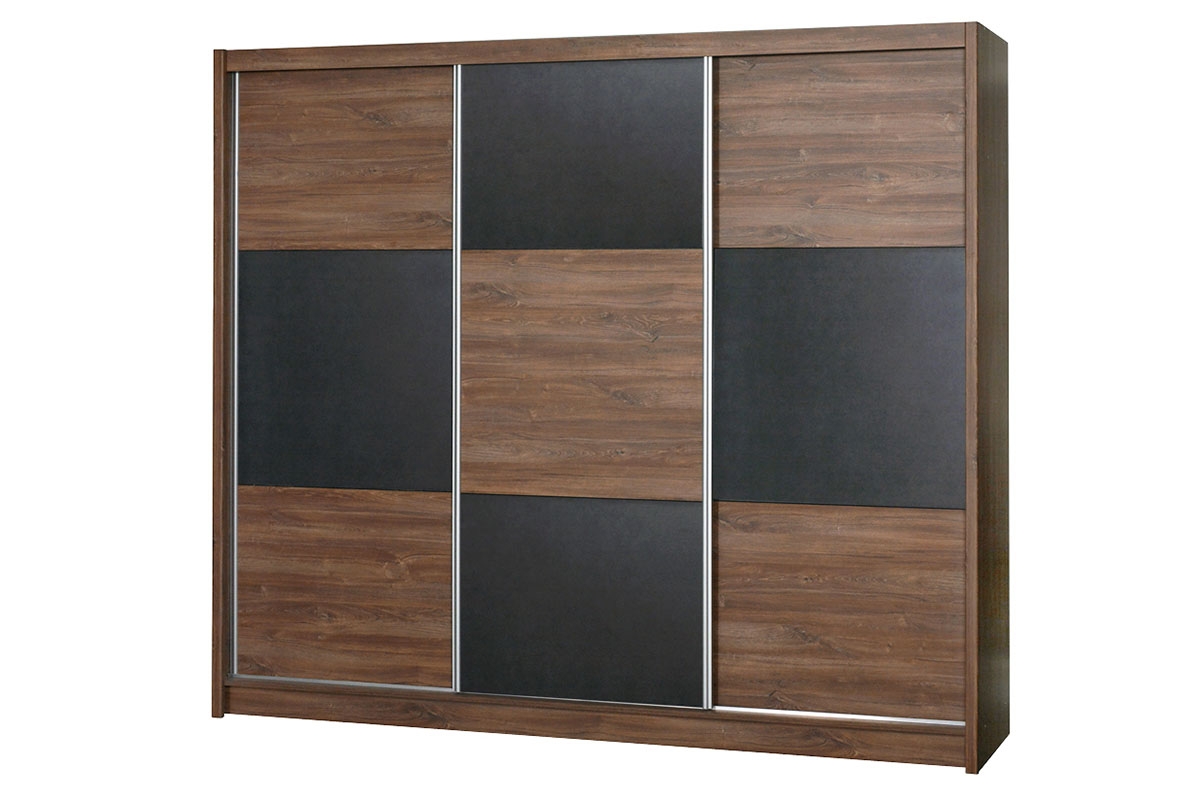 Skriňa Cordoba 250 Dub sterling/Hnedý betón Skriňa s posuvnými dverami Cordoba 250 cm - Dub sterling / Hnedý betón 