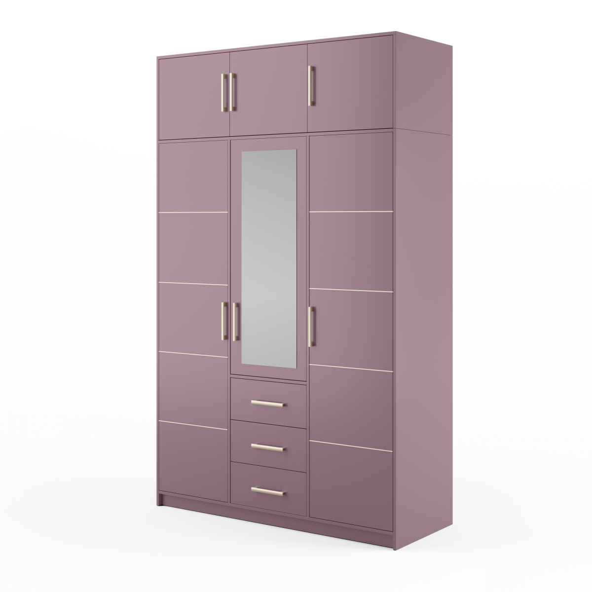 Šatníková skriňa Bali 147 cm s nadstavcom - slivka Skriňa z nadstawka Bali