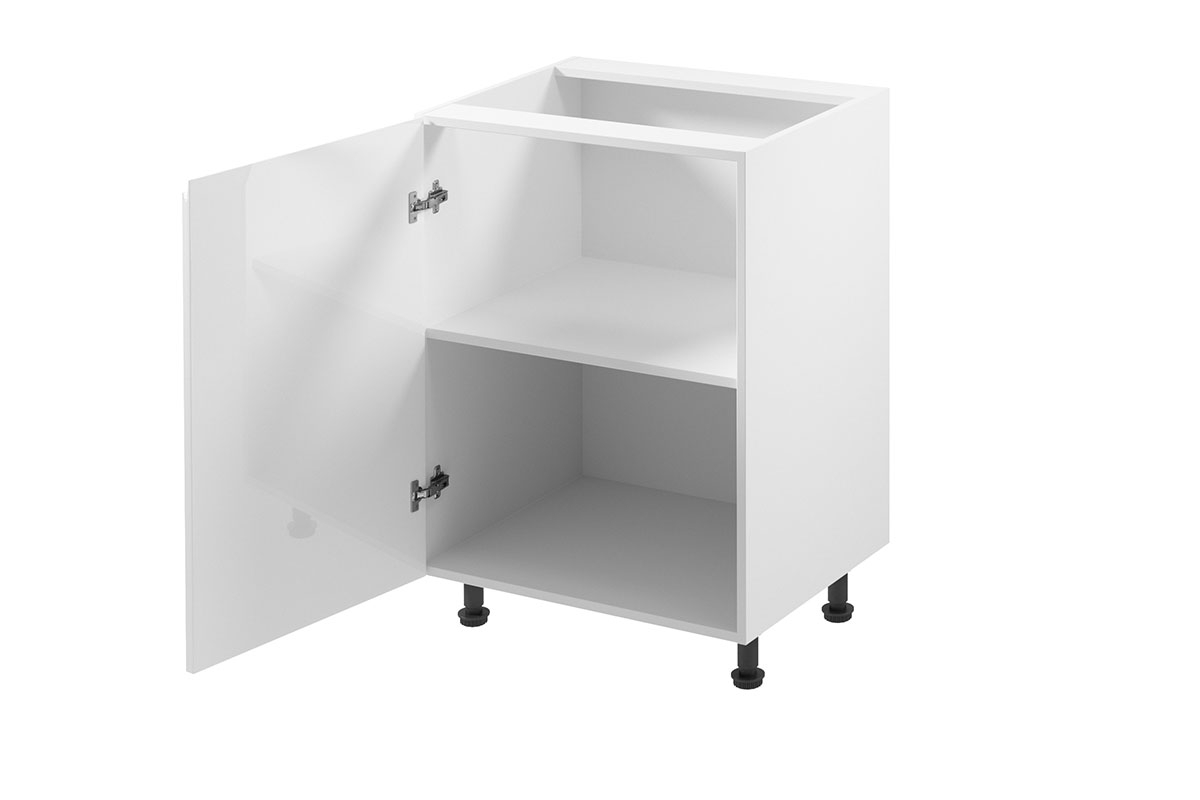 Spodní kuchyňská skříňka Aspen D60 jednodveřová – bílý lesk skříňka kuchyňská spodní jednodveřová Aspen D60 P/L - wnetrze