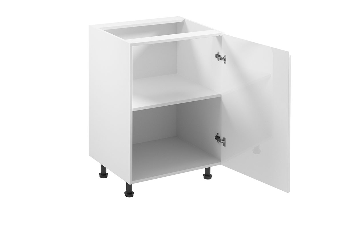 Spodní kuchyňská skříňka Aspen D60 jednodveřová – bílý lesk Skříňka kuchyňská spodní jednodveřová Aspen D60 P/L - wnetrze