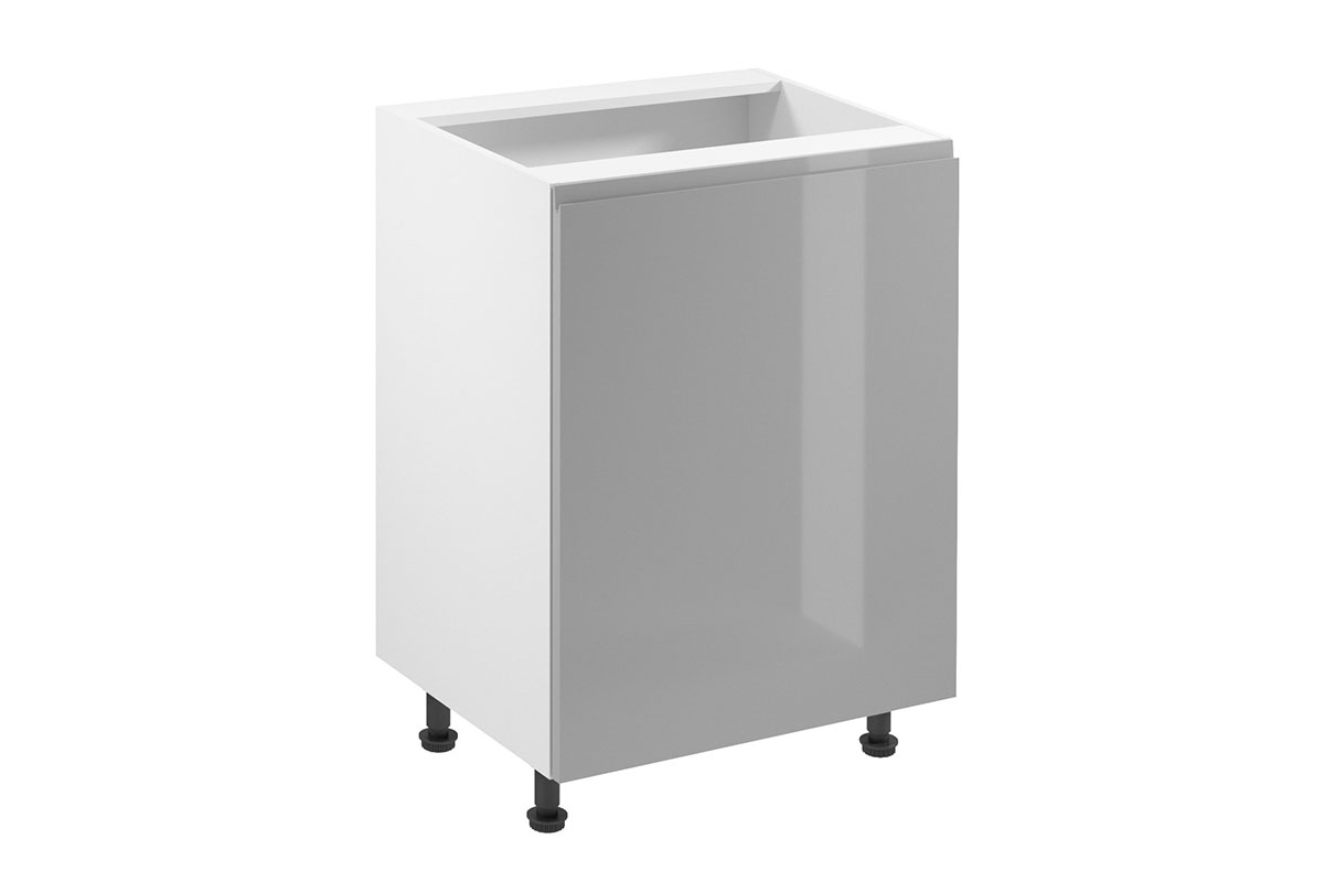 Dolní kuchyňská skříňka Aspen D60 jednodveřová – šedý lesk Skříňka kuchyňská spodní jednodveřová Aspen D60 P/L - Šedý lesk