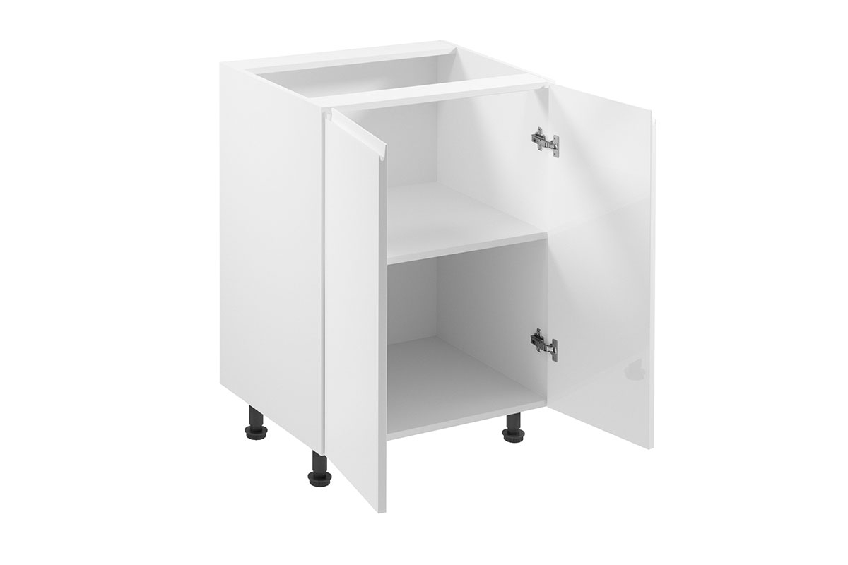 Spodní kuchyňská skříňka Aspen D60 dvoudveřová – bílý lesk Skříňka kuchyňská spodní dvoudveřová Aspen D60 - wnetrze