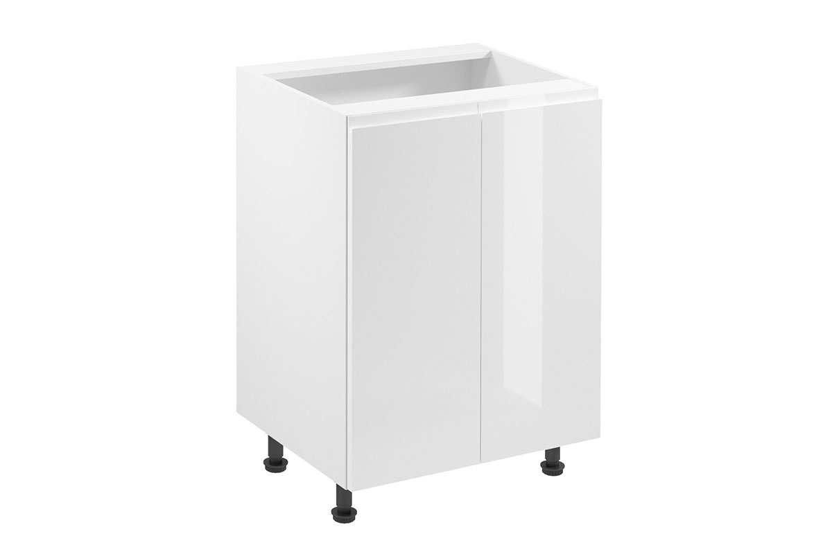 Spodní kuchyňská skříňka Aspen D60 dvoudveřová – bílý lesk Skříňka kuchyňská spodní dvoudveřová Aspen D60 - Bílý lesk