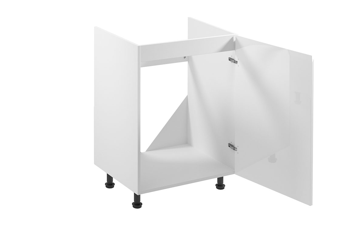 Spodní kuchyňská skříňka Aspen D60Z jednodveřová pro vestavbu dřezu – bílý lesk skříňka kuchyňská pod zabudowe zlewozmywaka Aspen D60Z P/L - wnetrze