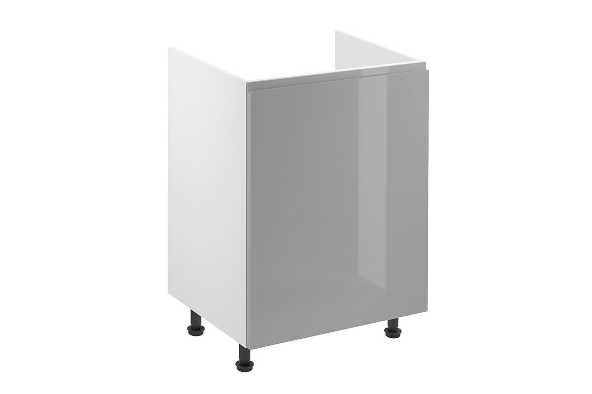 Dolní kuchyňská skříňka Aspen D60Z jednodveřová pro vestavbu dřezu – šedý lesk Szafka kuchenna dolna Aspen D60Z jednodrzwiowa pod zabudowę zlewu  - szary połysk