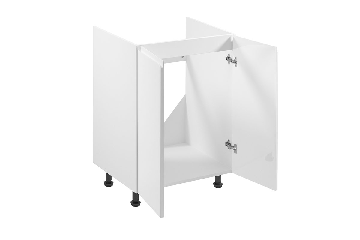 Kuchynská skrinka Aspen D60Z dvojdverová na vstavaný drez – biela Skrinka Kuchynská pod zabudowe zlewozmywaka Aspen D60Z - vnútro