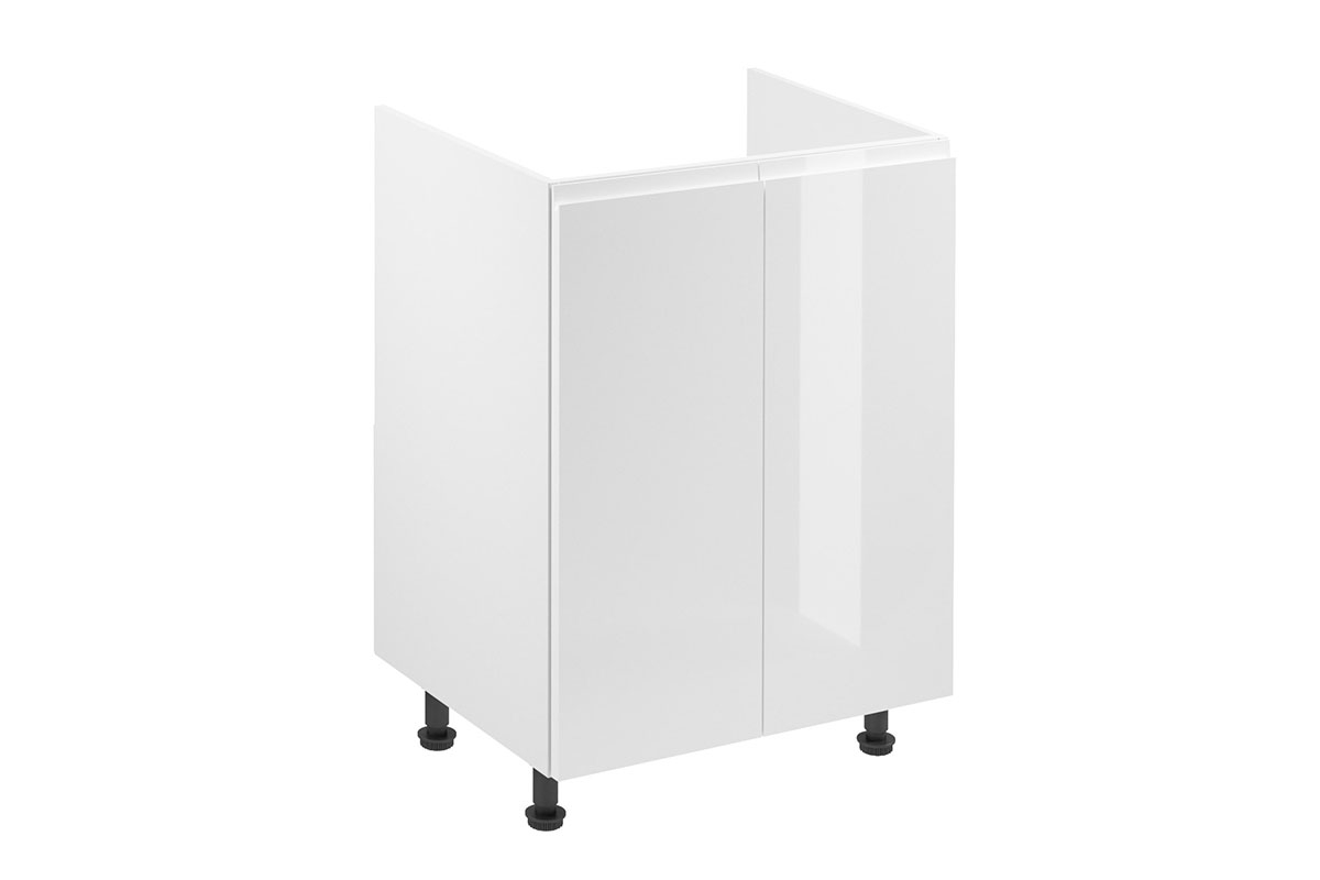 Kuchynská skrinka Aspen D60Z dvojdverová na vstavaný drez – biela Skrinka Kuchynská pod zabudowe zlewozmywaka Aspen D60Z - biely lesk