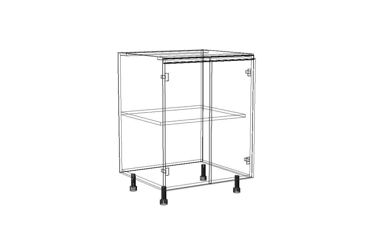 Spodní kuchyňská skříňka Lamja D6 2D dvoudveřová Lamja D6 - szkic Skříňky