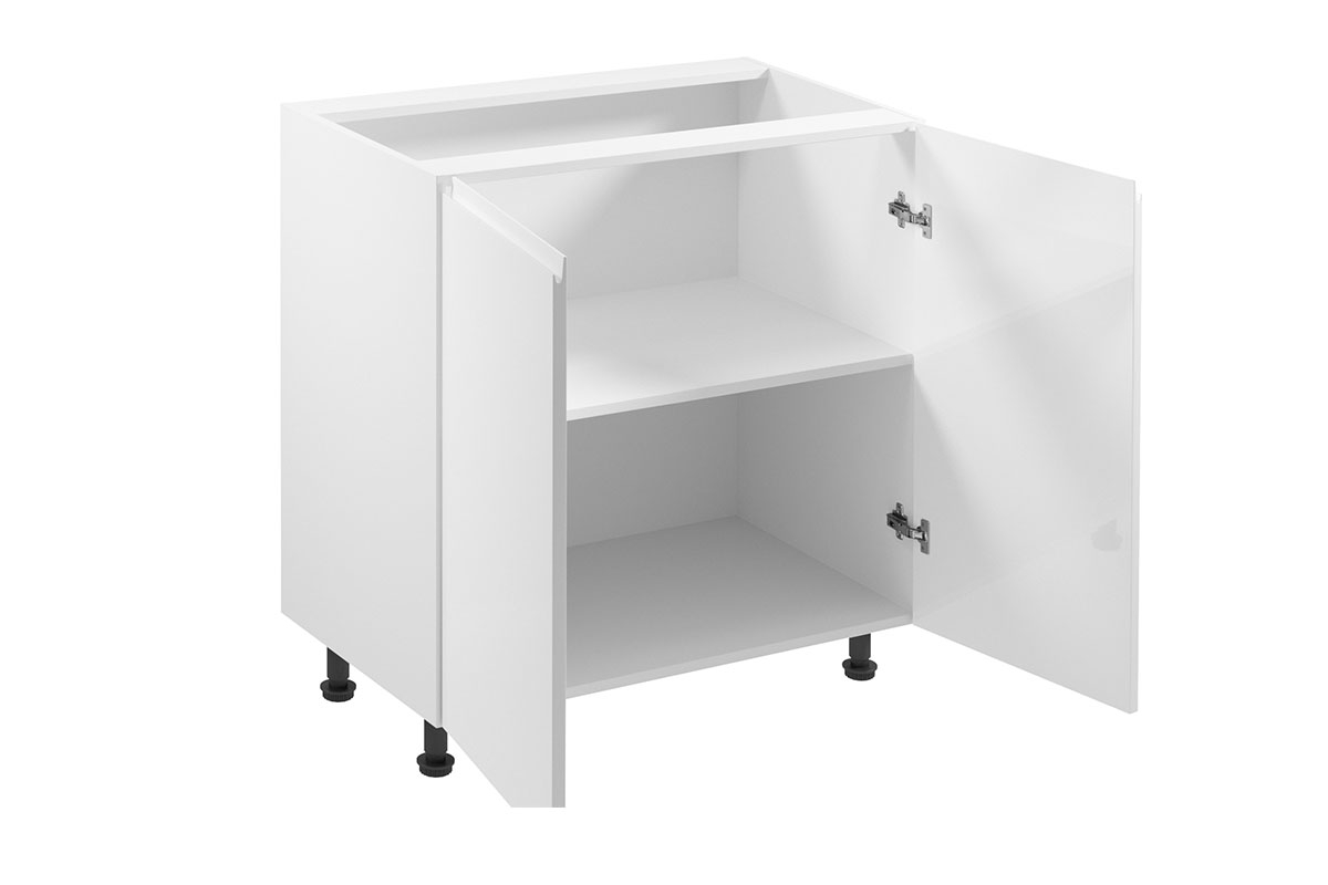 Kuchynská spodná skrinka Aspen D80 dvojdverová – biely lesk Skrinka Kuchynská dolná dvojdverová Aspen D80 - vnútro