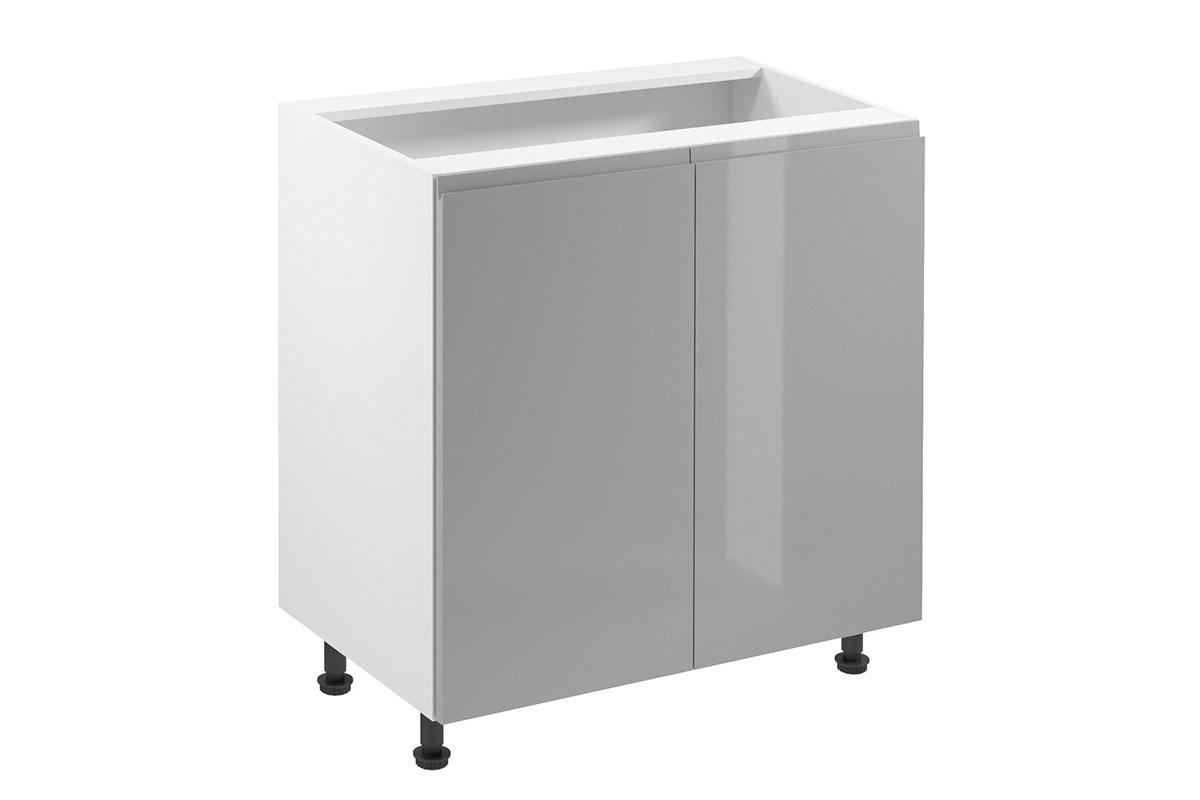 Dolní kuchyňská skříňka Aspen D80 dvoudveřová – šedý lesk Skříňka kuchyňská spodní dvoudveřová Aspen D80 - Bílý lesk