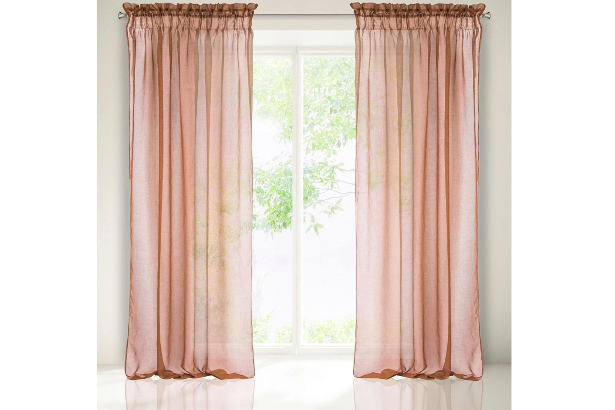 Záclona Metis 140x300 cm - růžová Záclona Růžová