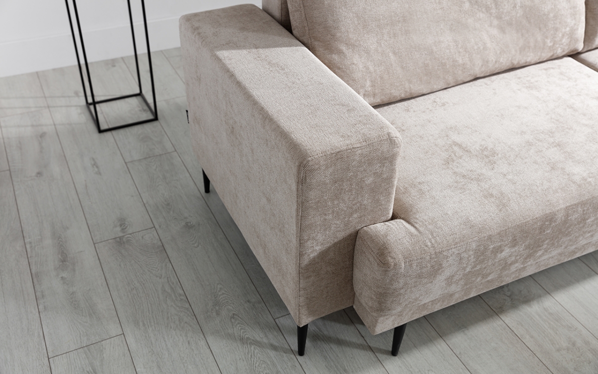 Rozkladacia pohovka Deloria 248 cm Pohovka w jasnej tkaninie . 