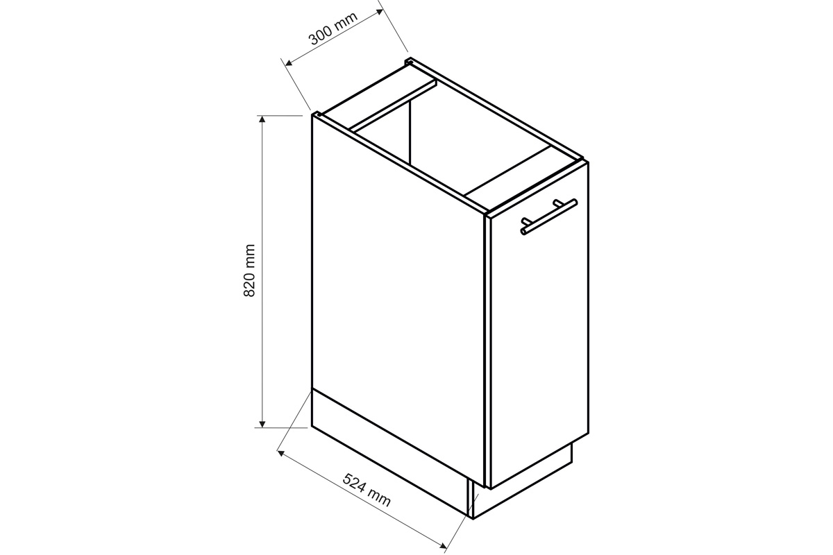Skříňka dolní Denis D30 P/L - dub London prvek denis 