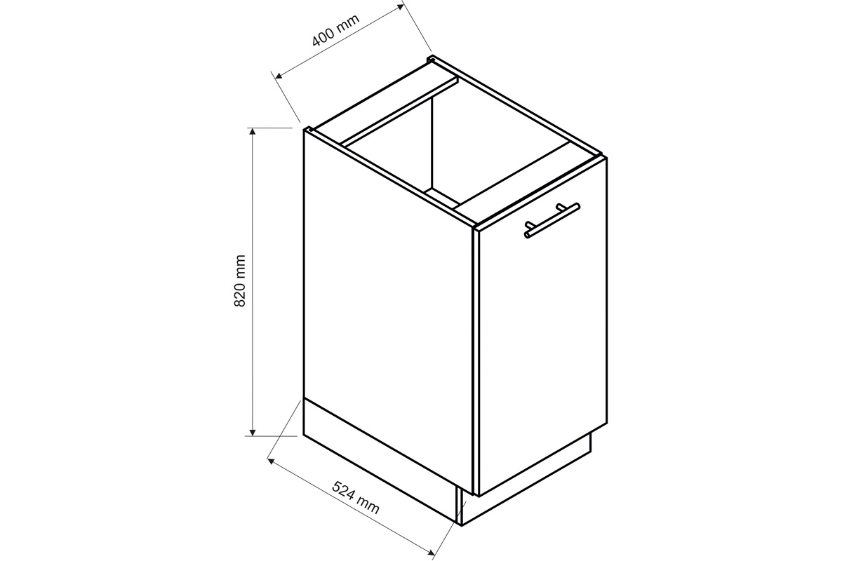 Skříňka dolní Denis D40 P/L - dub London prvek kuchyňský 