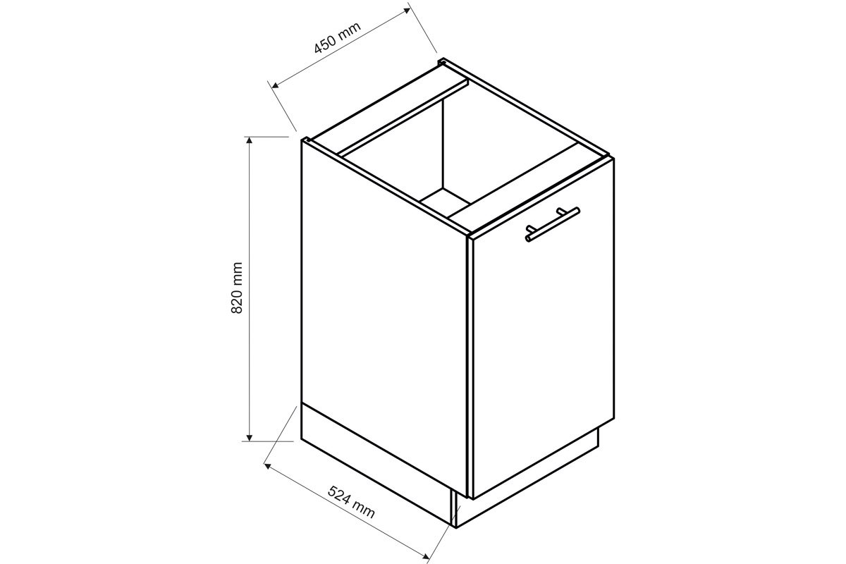 Skříňka dolní Denis D45 P/L - dub London prvek denis 