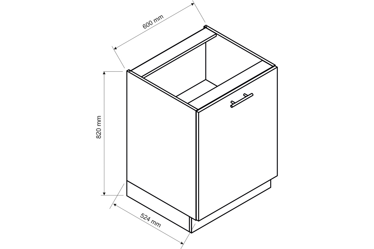 Denis D60 P/L - dolná skrinka - Dub London Skrinka do kuchyne 