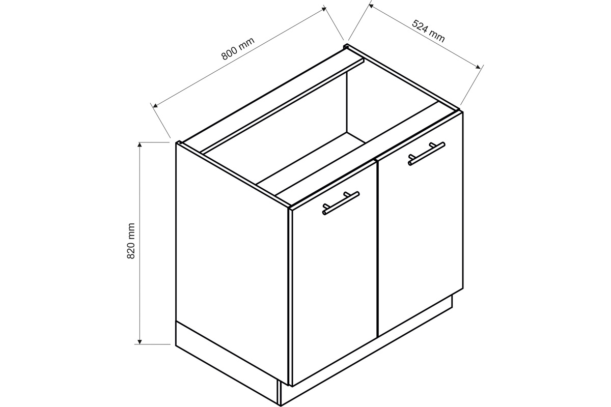 Skříňka dolní Denis D80 dvoudveřová - dub London Skříňka denis 