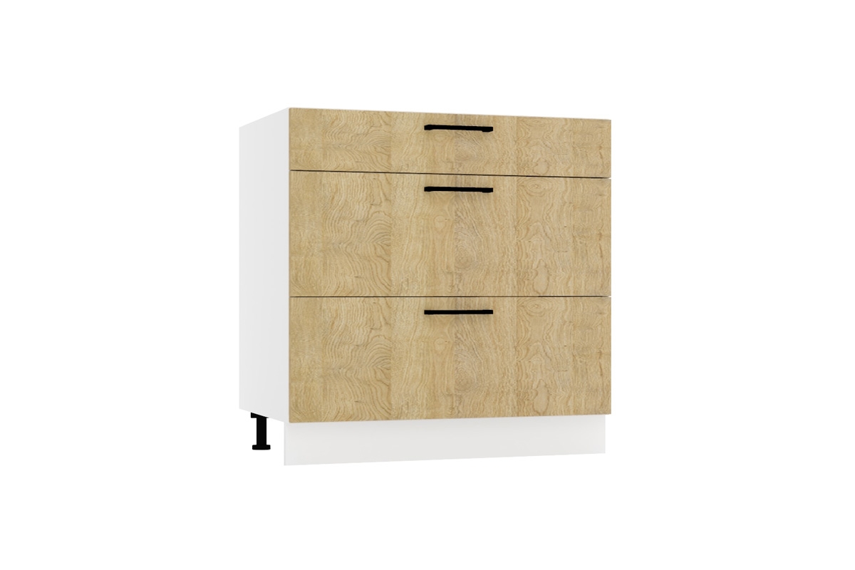 Denis D80 S/3 - dolná skrinka so zásuvkami - Dub London Skrinka so zásuvkami Denis 