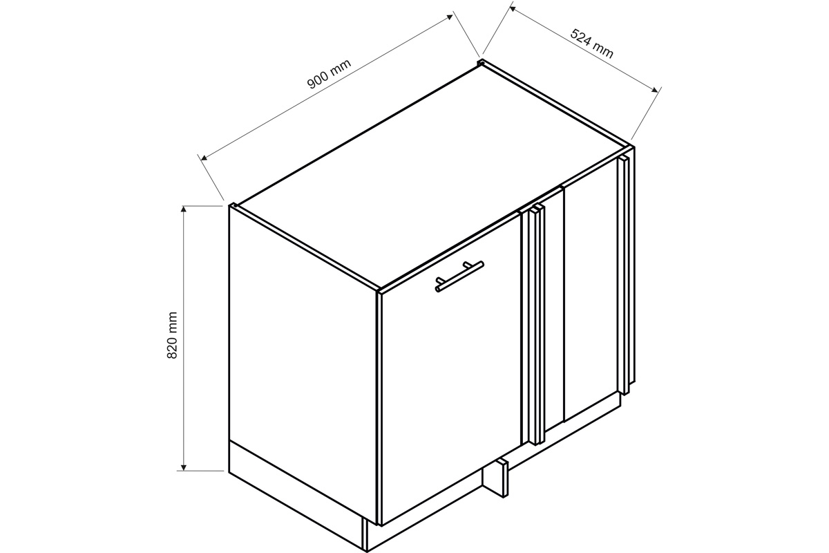 Skříňka dolní rohová Denis DNP P/L - dub London Skříňka rohová 