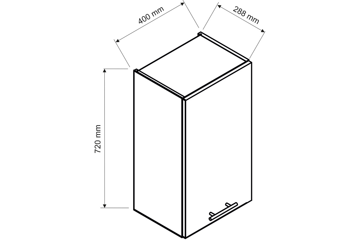 Závěsná skříňka Denis W40 P/L jednodveřová - dub London Skříňka Stolkar 