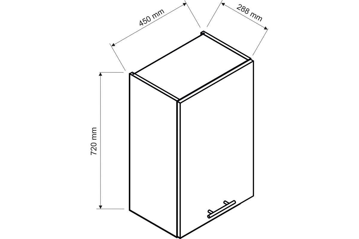 Denis W45 P/L - závesná jednodverová skrinka - Dub London Skrinka Stolkar 