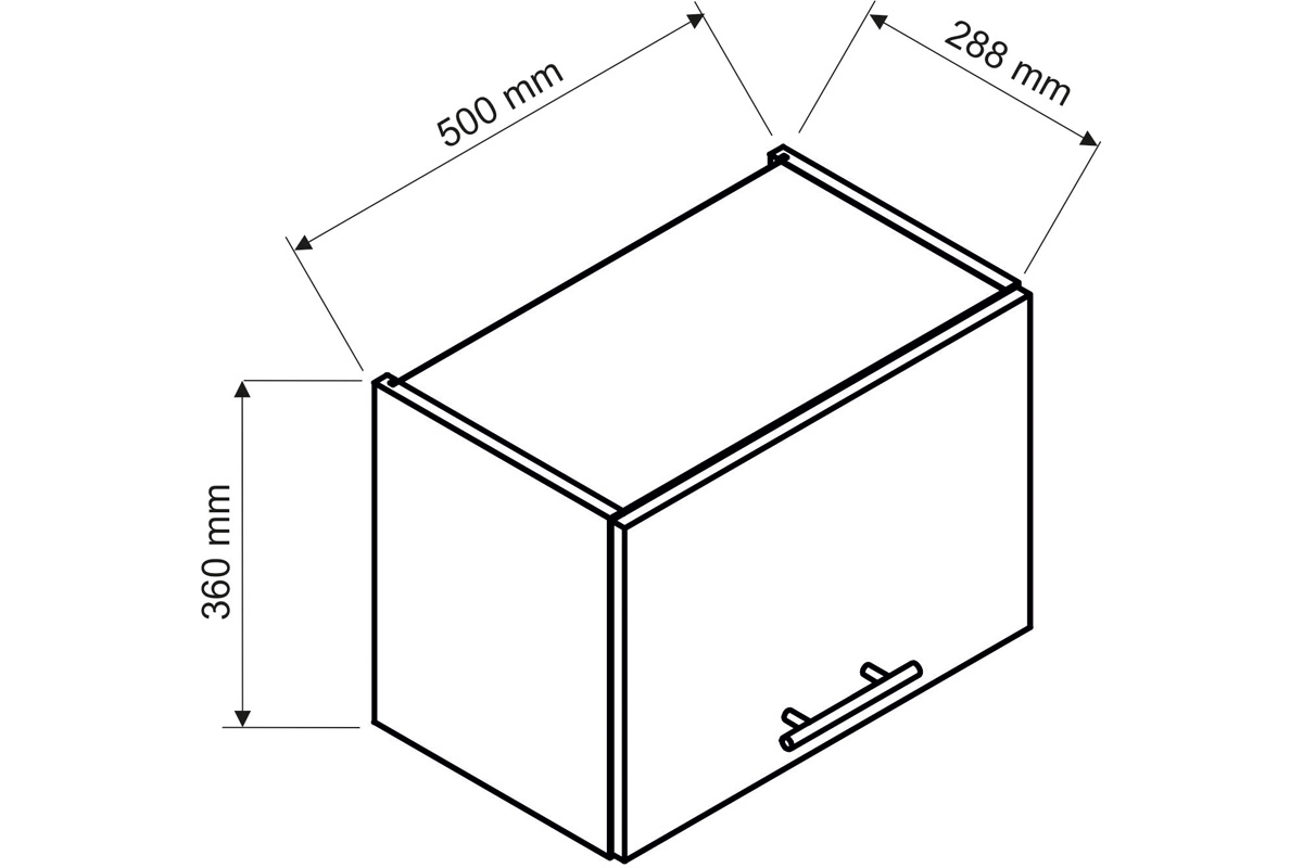 Závěsná skříňka Denis W50 OKGR s výklopnými dvířky - dub London Skříňka Stolkar 