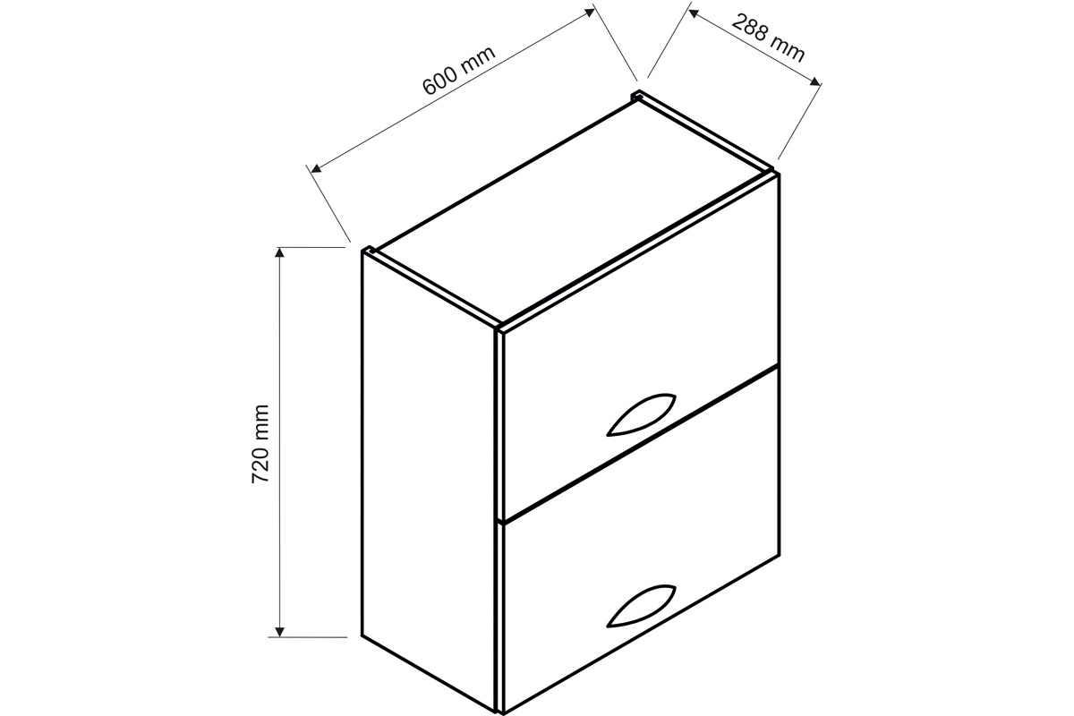 Závěsná skříňka Denis W60 GRF/2 s výklopnými dvířky - dub London Skříňka denis 