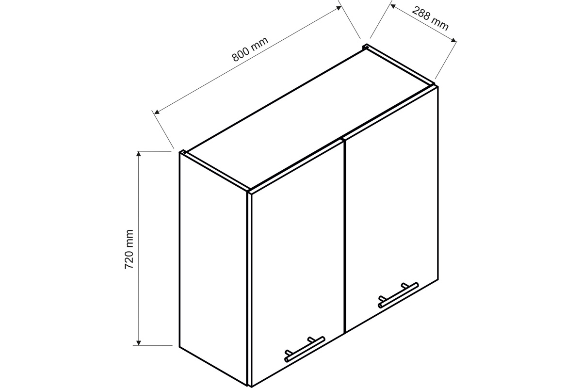 Denis W80 - Dvojdverová závesná skrinka - Dub London Skrinka denis - rozmery
