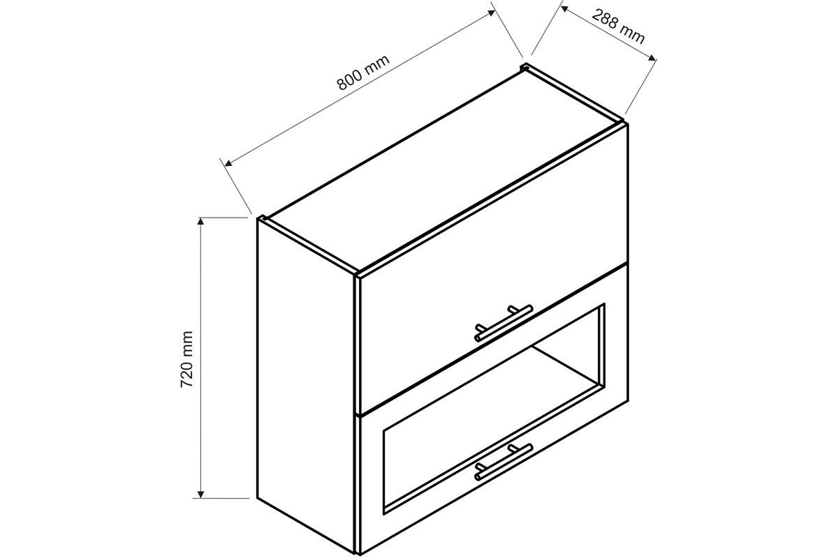 Denis W80 GRF/2 SD - závesná skrinka s výklopnými dvierkami - Dub London Skrinka denis - rozmery