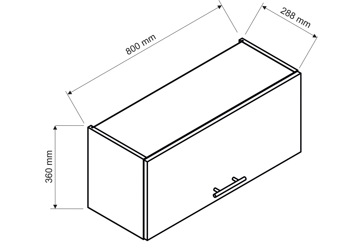 Denis W80 OKGR - závesná skrinka s výklopnými dvierkami - Dub London Skrinka denis - rozmery