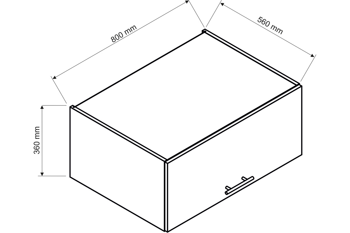 Denis W80 OKGR/560 - závesná skrinka s výklopnými dvierkami - Dub London Závesná skrinka Denis