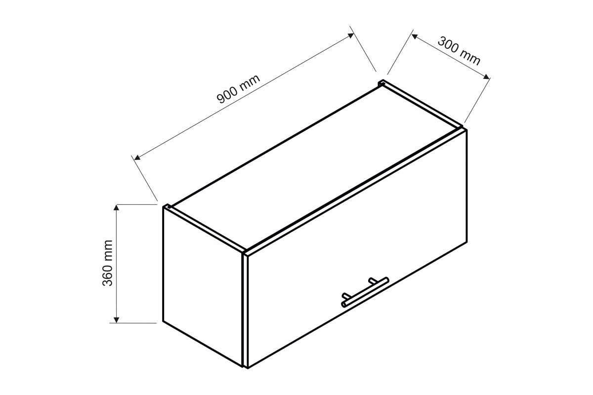 Denis W90 OKGR - závesná skrinka s výklopnými dvierkami Skrinka denis 