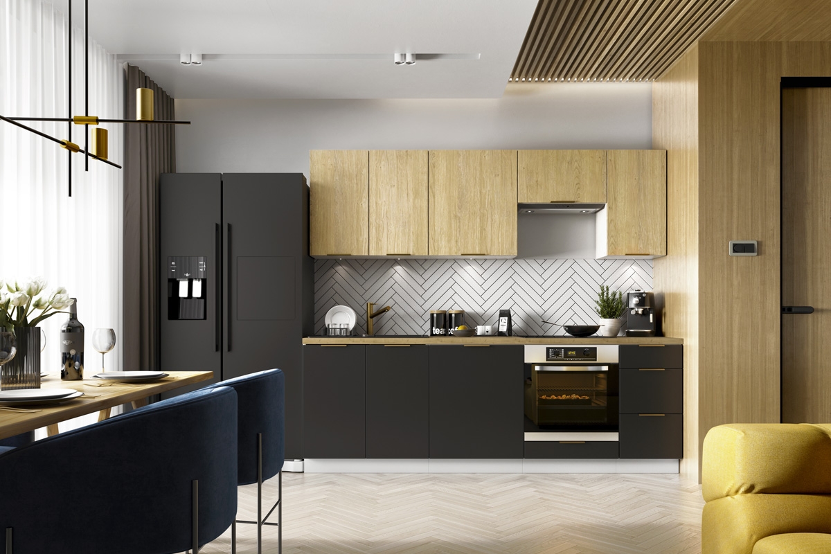 Vitrína Denis WS80 dvoudveřová - dub London moderní Nábytek do kuchyně 