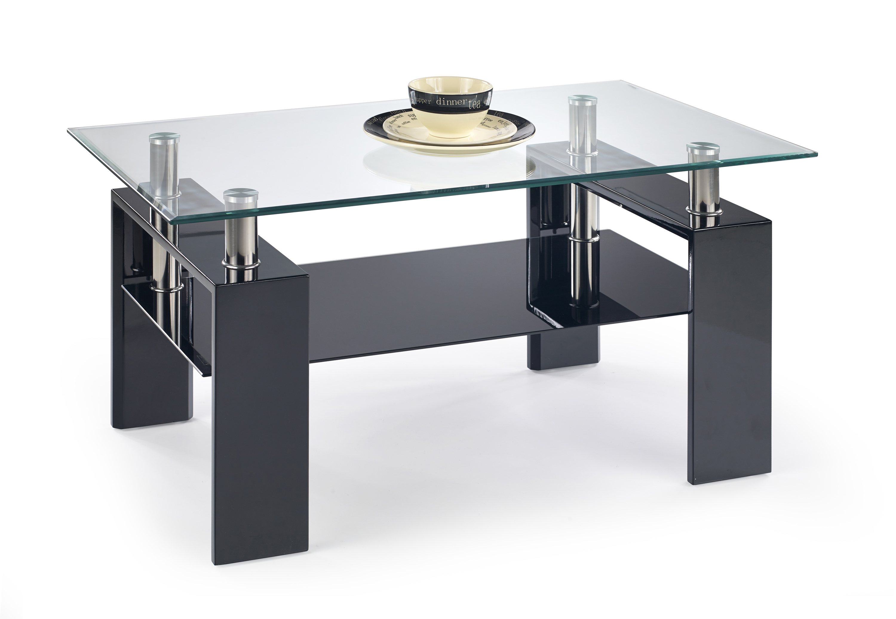 DIANA H kávézóasztal - lakkozott fekete  diana h Konferenční stolek Fekete lakovaný