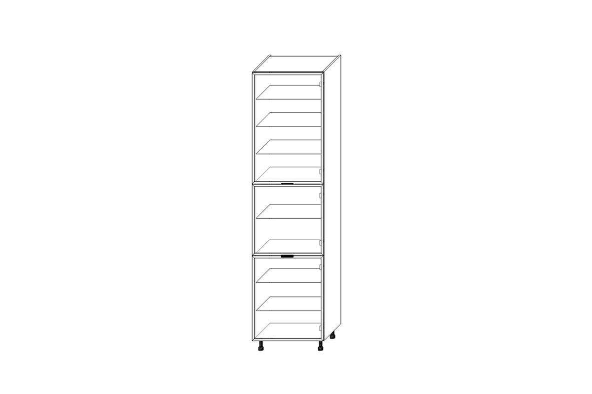 Vitrínový regál Italia SPDW 6/2357 s černým rámem Italia SPDW 6/2357 - regál witrynowy z ramka czarna