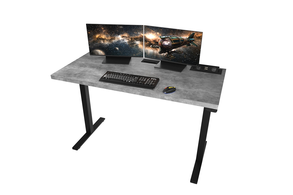 Psací stůl Terin 135 cm - světlý beton psací stůl elektryczne Terin z regulacja wysokosci 135 cm - jasný beton 