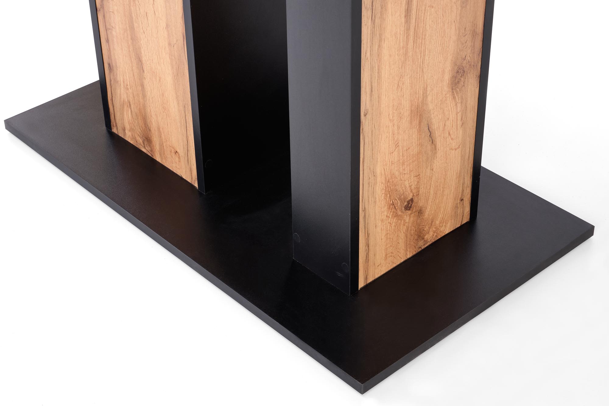 Rozkladací stôl DOLOMIT 130-170x85 cm - dub wotan / čierna dolomit Stôl rozkladany Dub wotan - Čierny
