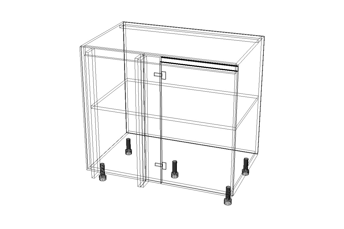 Spodní rohová kuchyňská skříňka Lamja DPP 110 pod koš Corner Lamja DPP110 - szkic Skříňky 