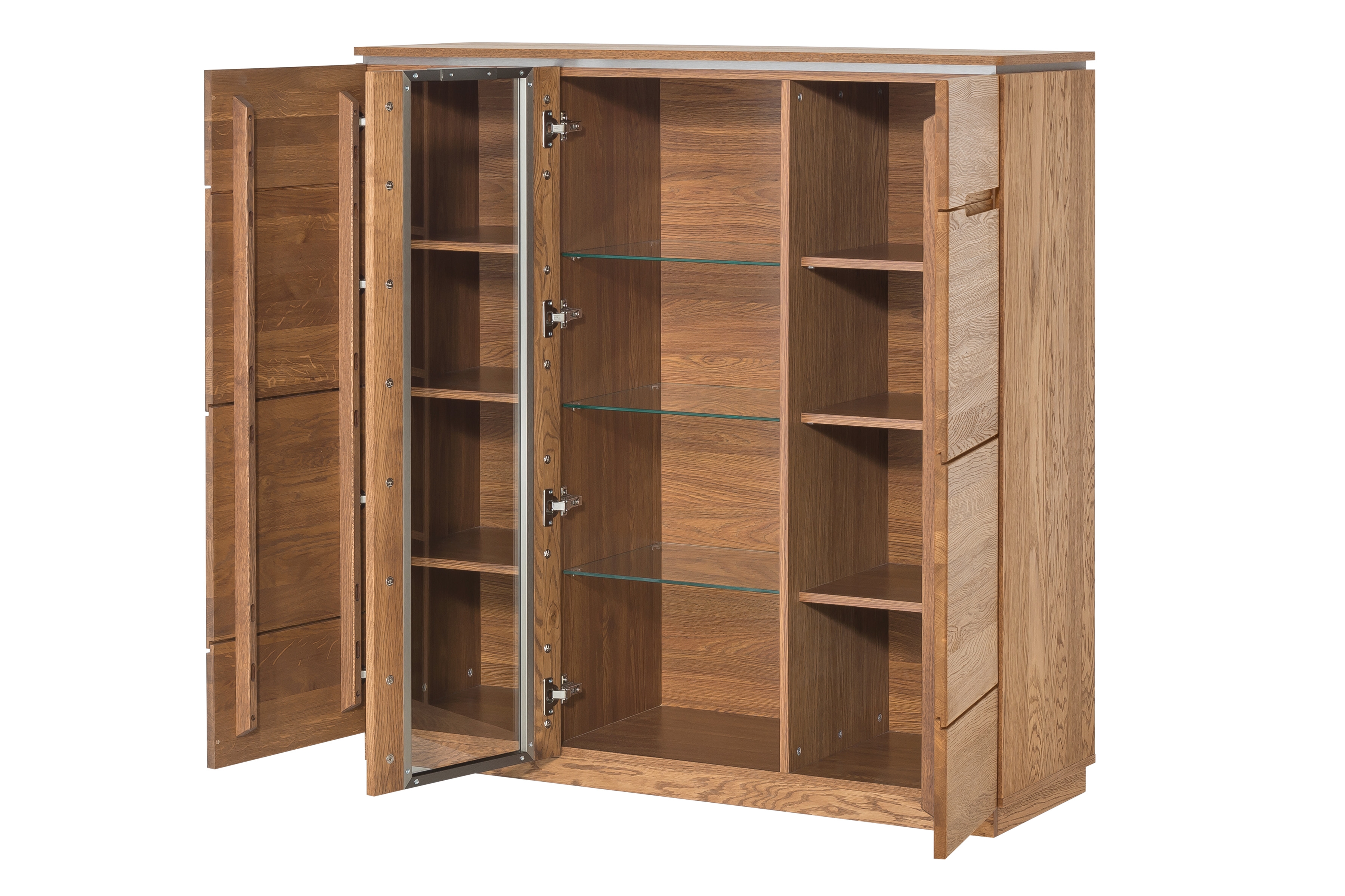 Vitrína Montenegro 48 - 120 cm - dub rustikal dřevěná Komoda Montenegro 48 třídveřová 120 cm - Dub Rustikálny