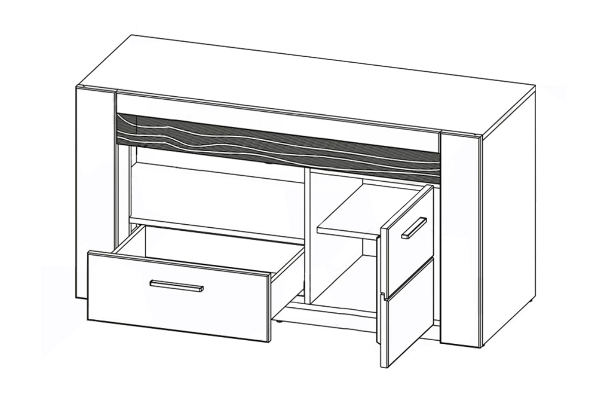 TV stolek Velvet 24 - 111 cm - dub rustikal dřevěná Skříňka RTV Velvet 24 z szuflada 111 cm - Dub rustical