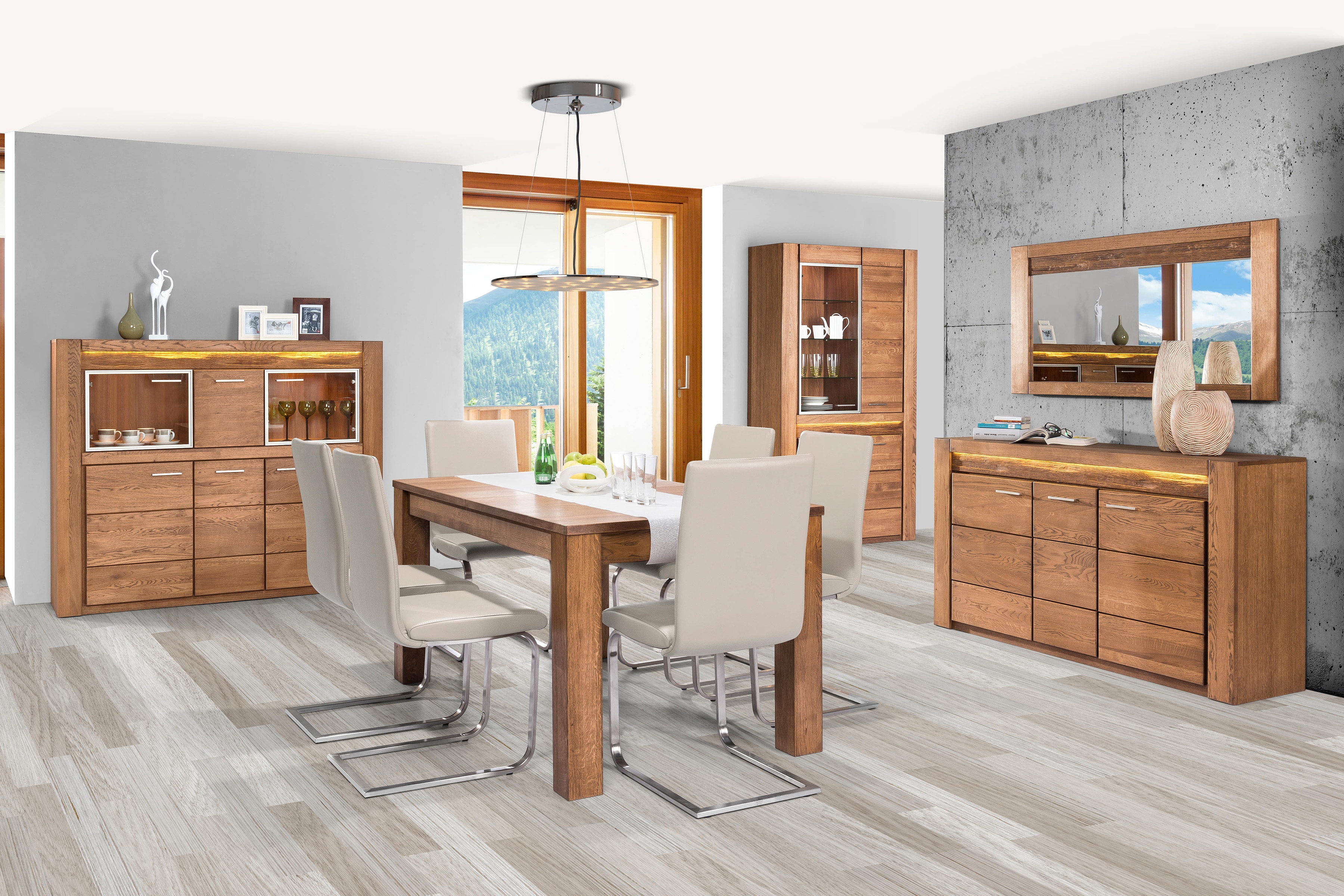 Vitrína Velvet 12 - 111 cm - dub rustikal dřevěná Vitrína Velvet 12 čtyřdveřová 111 cm - Dub rustical