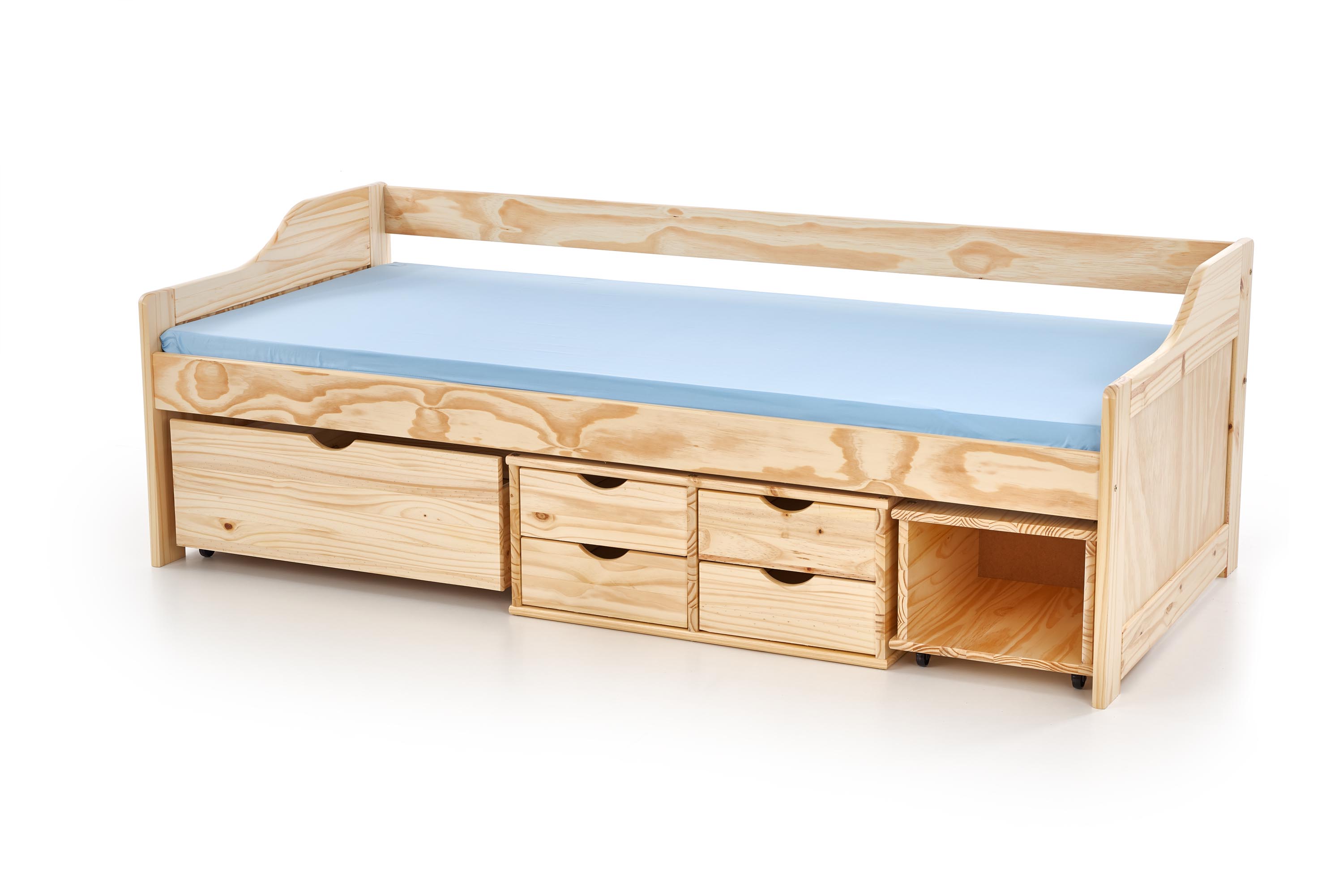 Drevená detská posteľ so zásuvkami Maxima 2 90x200 - borovica drevená Posteľ pre mládež so zásuvkami maxima 2 90x200 - Borovica