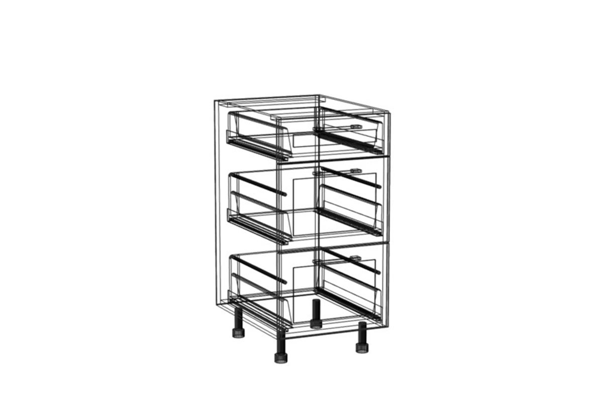 Skříňka spodní Navia DS 4/3 se třemi zásuvkami Starmotion Navia DS 4/3 - wnetrze Skříňky