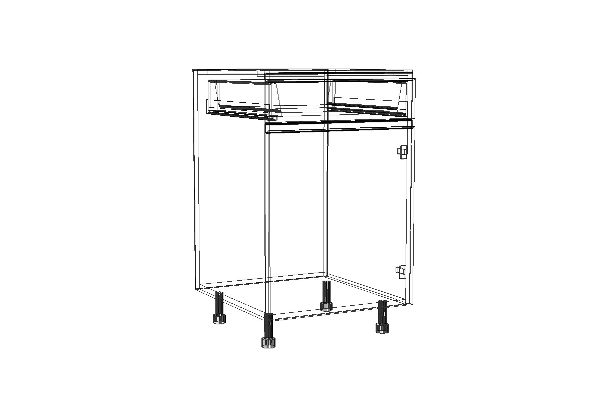 Spodní kuchyňská skříňka Lamja DS5/1 se zásuvkou Tandembox Lamja DS 5/1 BLUM - szkic Skříňky 