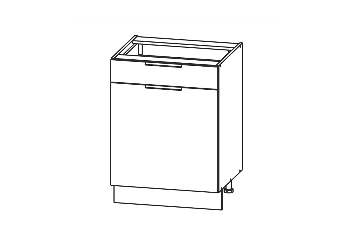 Spodní kuchyňská skříňka KAM SET DS60.1/1 se zásuvkou Skříňka kuchyňská spodní z jedna szuflada KAM SET DS60.1/1
