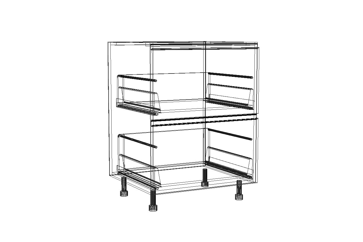 Lamja DS 6/2 - dolná skrinka s dvomi zásuvkami Starmotion Lamja DS 6/2 - szkic Skrinky