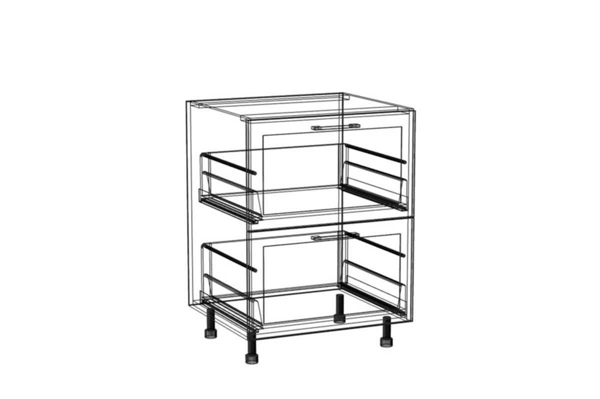 Skříňka spodní Navia DS 6/2 se dvěma zásuvkami Starmotion Navia DS 6/2 - wnetrze Skříňky