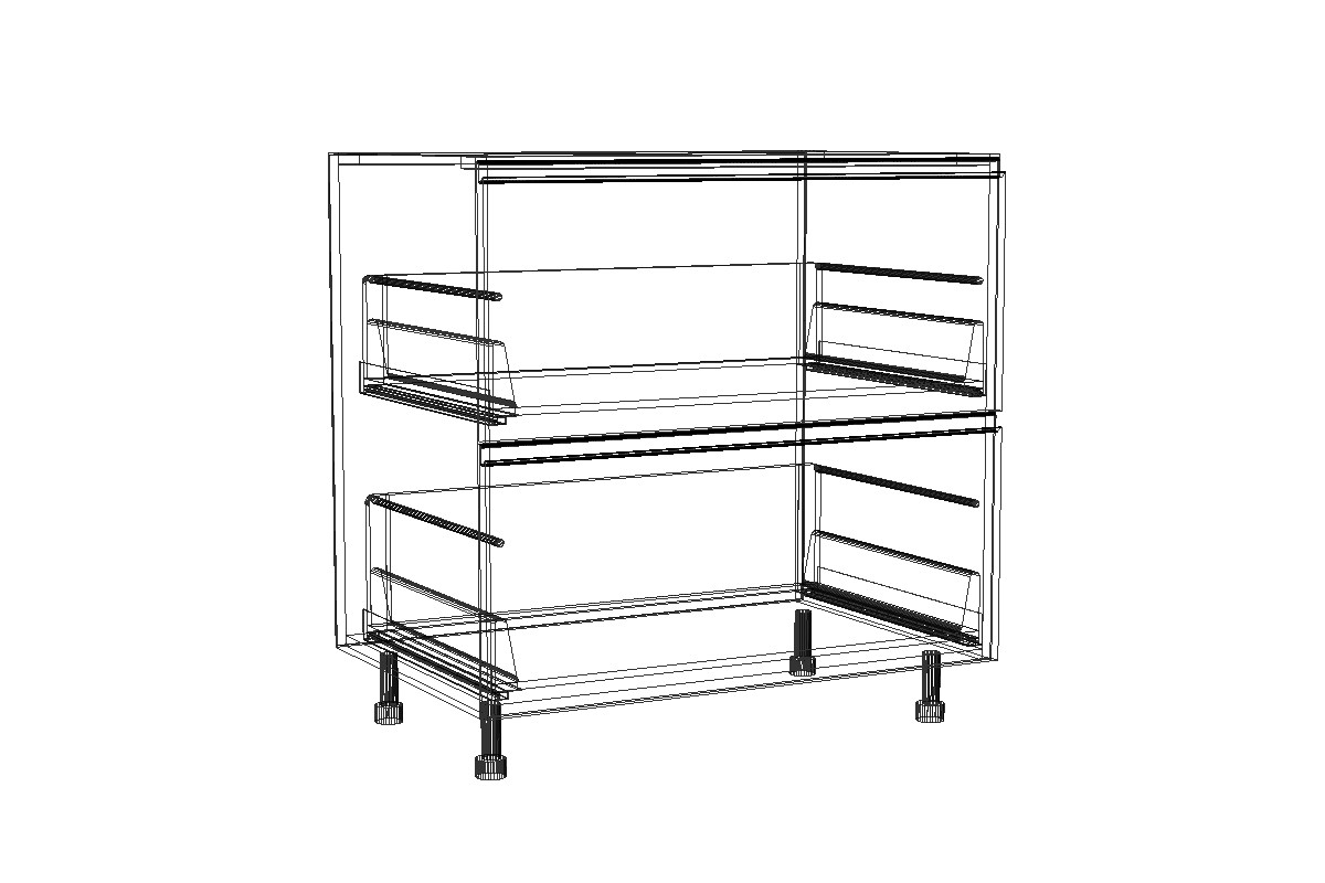 Spodní kuchyňská skříňka Lamja DS8/2 s 2 zásuvkami Starmotion Lamja DS 8/2 - szkic Skříňky